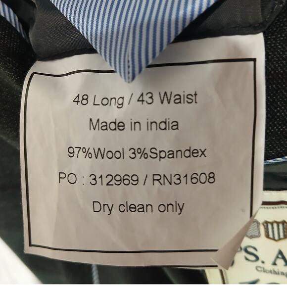 Jos.A.Bank Brrr Comfort Blazer 48L Slim-Fit Wool Charcoal Grey Window Pane Plaid - Picture 10 of 16